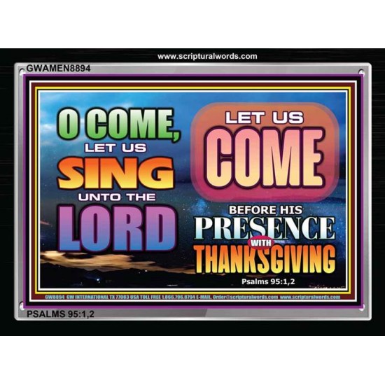 COME BEFORE HIM WITH THANKSGIVING   Bible Verses Poster   (GWAMEN8894)   