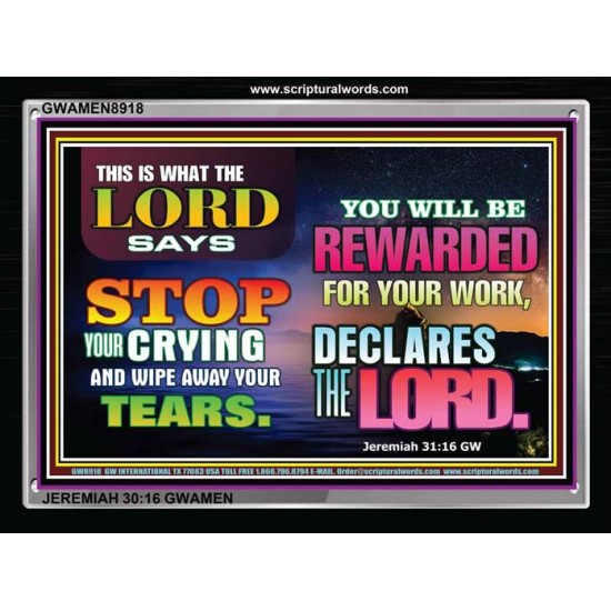 WIPE AWAY YOUR TEARS   Framed Sitting Room Wall Decoration   (GWAMEN8918)   