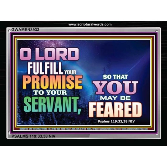 GOD FULFILLS HIS PROMISES   Christian Artwork Acrylic Glass Frame   (GWAMEN8933)   