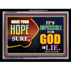 GOD DOES NOT LIE   Biblical Art & Dcor   (GWAMEN8963)   