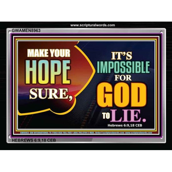 GOD DOES NOT LIE   Biblical Art & Dcor   (GWAMEN8963)   