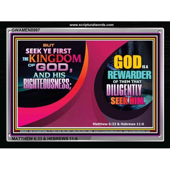 SEEK FIRST THE KINGDOM   Christian Artwork Frame   (GWAMEN8997)   