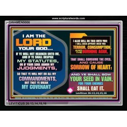 I AM THE LORD YOUR GOD   Sanctuary Paintings Frame   (GWAMEN9006)   