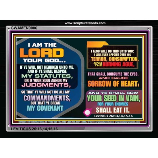 I AM THE LORD YOUR GOD   Sanctuary Paintings Frame   (GWAMEN9006)   