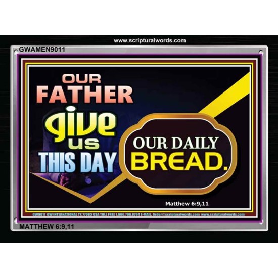GIVE US THIS DAY OUR DAILY BREAD   Framed Restroom Wall Decoration   (GWAMEN9011)   