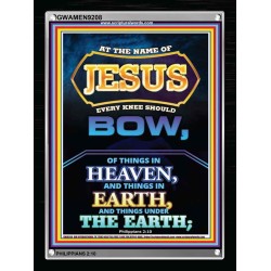 AT THE NAME OF JESUS   Acrylic Glass Framed Bible Verse   (GWAMEN9208)   