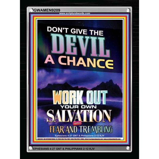 WORK OUT YOUR SALVATION   Bible Verses Wall Art Acrylic Glass Frame   (GWAMEN9209)   