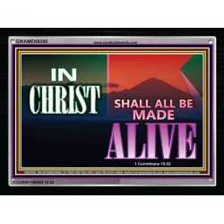 IN CHRIST SHALL ALL BE MADE ALIVE   Bible Verses Frame Online   (GWAMEN9286)   