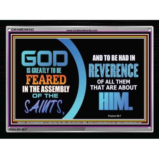 GOD IS GREATLY TO BE FEARED   Custom Frame Scriptural ArtWork   (GWAMEN9342)   