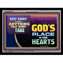 WHAT IS GOD'S PLACE IN YOUR HEART   Large Framed Scripture Wall Art   (GWAMEN9379)   "33X25"