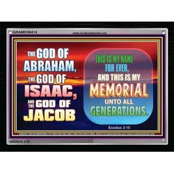 MEMORIAL UNTO ALL GENERATIONS   Frame Scripture Dcor   (GWAMEN9414)   