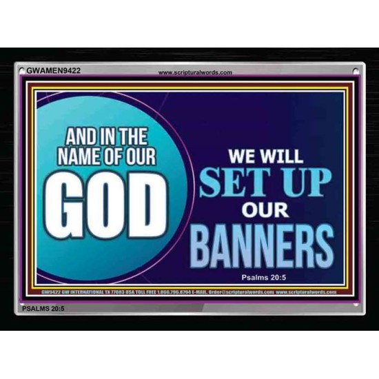 IN THE NAME OF OUR GOD   Bible Verses Frame   (GWAMEN9422)   