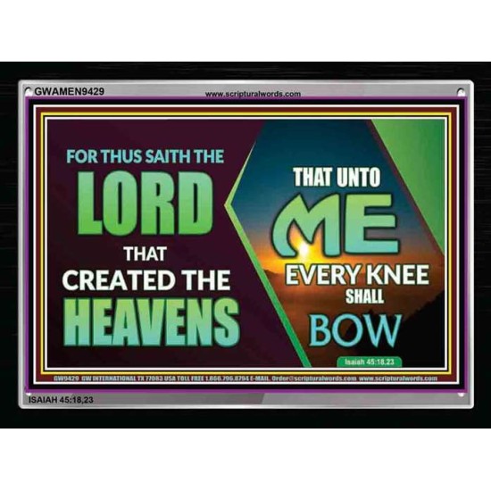 EVERY KNEE SHALL BOW   Scriptural Frame Signs   (GWAMEN9429)   