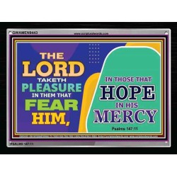 HOPE IN HIS MERCY   Framed Bible Verse   (GWAMEN9443)   