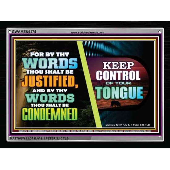 KEEP CONTROL OF YOUR TONGUE   contemporary Christian Art Frame   (GWAMEN9475)   