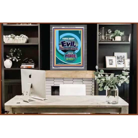 TURN AWAY FROM EVIL   Encouraging Bible Verses Framed   (GWANCHOR8082)   