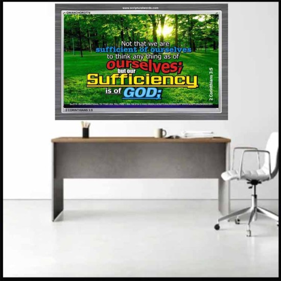 ALL SUFFICIENT GOD   Large Frame Scripture Wall Art   (GWANCHOR3774)   