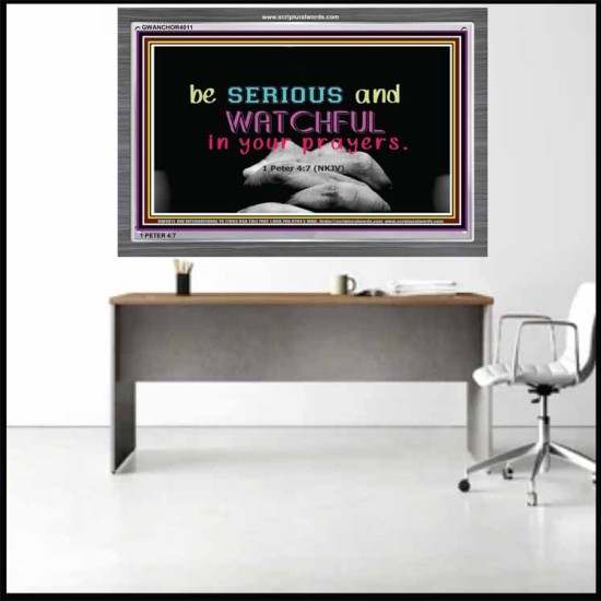 WATCH AND PRAY   Inspirational Wall Art Wooden Frame   (GWANCHOR4011)   