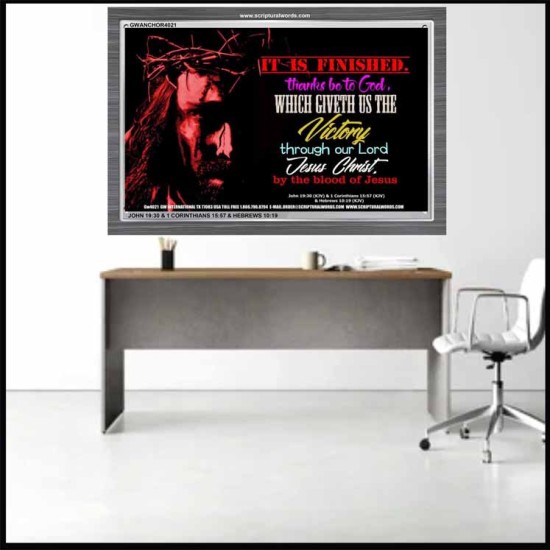 VICTORY BY THE BLOOD OF JESUS   Bible Scriptures on Love Acrylic Glass Frame   (GWANCHOR4021)   