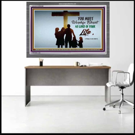 WORSHIP CHRIST   Christian Framed Art   (GWANCHOR4349)   