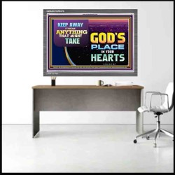 WHAT IS GOD'S PLACE IN YOUR HEART   Large Framed Scripture Wall Art   (GWANCHOR9379)   "33x25"