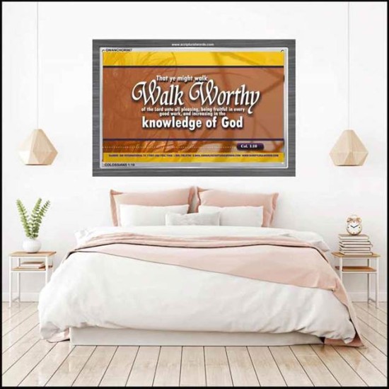 WALK WORTHY   Encouraging Bible Verses Framed   (GWANCHOR867)   