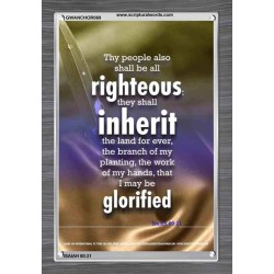 THE RIGHTEOUS SHALL INHERIT THE LAND   Scripture Wooden Frame   (GWANCHOR069)   