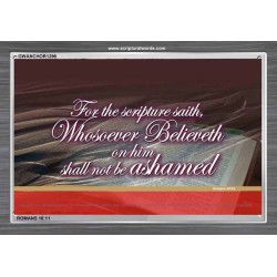 WHOSOEVER BELIEVETH   Custom Framed Scriptural ArtWork   (GWANCHOR1296)   "33x25"