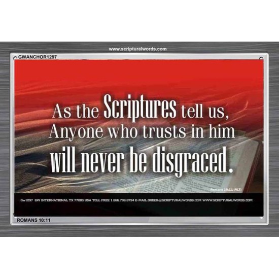 ANYONE WHO TRUSTS IN HIM   Custom Frame Scriptural ArtWork   (GWANCHOR1297)   