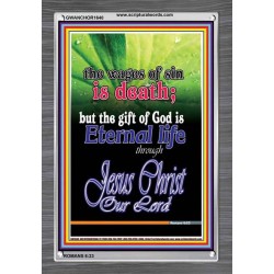 WAGES OF SIN IS DEATH   Christian Paintings Acrylic Glass Frame   (GWANCHOR1640)   "25x33"