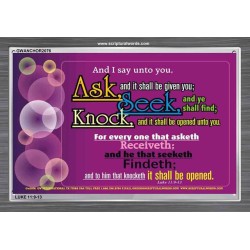ASK AND IT SHALL BE GIVEN   Contemporary Christian Art Acrylic Glass Frame   (GWANCHOR2076)   