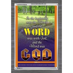 THE WORD WAS GOD   Inspirational Wall Art Wooden Frame   (GWANCHOR252)   