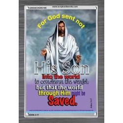 THE WORLD THROUGH HIM MIGHT BE SAVED   Bible Verse Frame Online   (GWANCHOR3195)   
