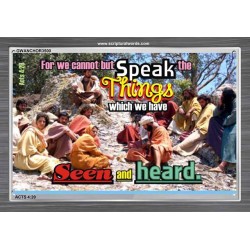 SPEAK THE THINGS WE HAVE SEEN   Christian Artwork Frame   (GWANCHOR3500)   