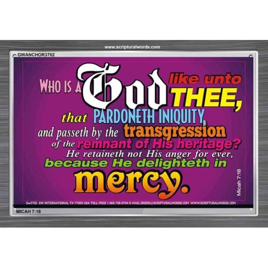 WHO IS LIKE UNTO THEE   Custom Frame Bible Verse   (GWANCHOR3702)   