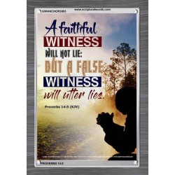 A FAITHFUL WITNESS   Encouraging Bible Verse Frame   (GWANCHOR3883)   "25x33"