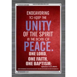 UNITY OF THE SPIRIT   Acrylic Glass Frame Scripture Art   (GWANCHOR3995)   "25x33"