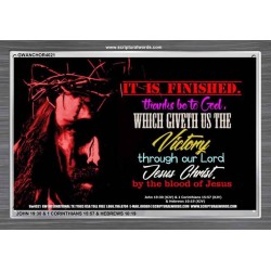 VICTORY BY THE BLOOD OF JESUS   Bible Scriptures on Love Acrylic Glass Frame   (GWANCHOR4021)   "33x25"