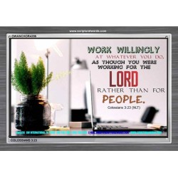WORKING AS FOR THE LORD   Bible Verse Frame   (GWANCHOR4356)   