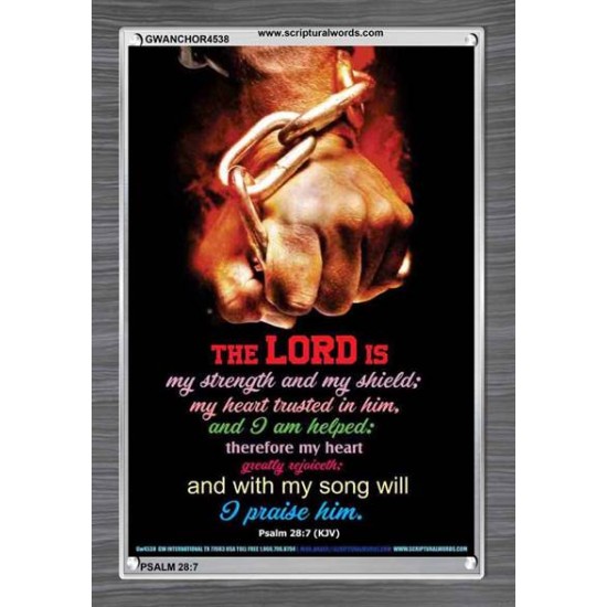 WITH MY SONG WILL I PRAISE HIM   Framed Sitting Room Wall Decoration   (GWANCHOR4538)   