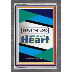 WITH ALL YOUR HEART   Large Frame Scripture Wall Art   (GWANCHOR4811)   