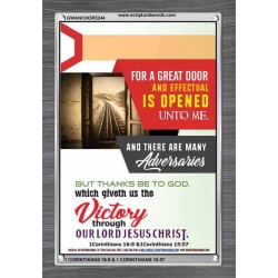A GREAT DOOR AND EFFECTUAL   Christian Wall Art Poster   (GWANCHOR5244)   