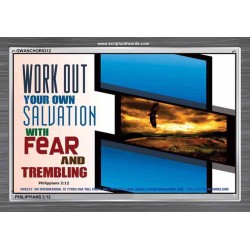 WORK OUT YOUR SALVATION   Biblical Art Acrylic Glass Frame   (GWANCHOR5312)   