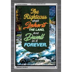 THE RIGHTEOUS SHALL INHERIT THE LAND   Contemporary Christian Poster   (GWANCHOR6524)   