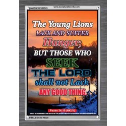 THE YOUNG LIONS LACK AND SUFFER   Acrylic Glass Frame Scripture Art   (GWANCHOR6529)   