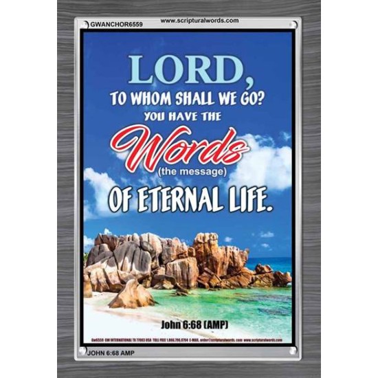 WORDS OF ETERNAL LIFE   Biblical Art Acrylic Glass Frame    (GWANCHOR6559)   