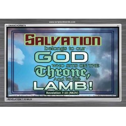 SALVATION BELONGS TO GOD   Inspirational Bible Verses Framed   (GWANCHOR6674)   