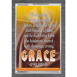 WHO ART THOU O GREAT MOUNTAIN   Bible Verse Frame Online   (GWANCHOR716)   "25x33"