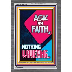 ASK IN FAITH NOTHING WAVERING   Scripture Wooden Framed Signs   (GWANCHOR7286)   
