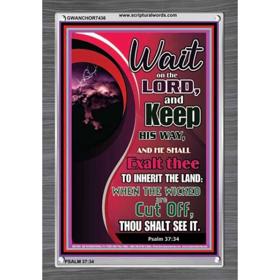 WAIT ON THE LORD   Framed Bible Verse Online   (GWANCHOR7436)   